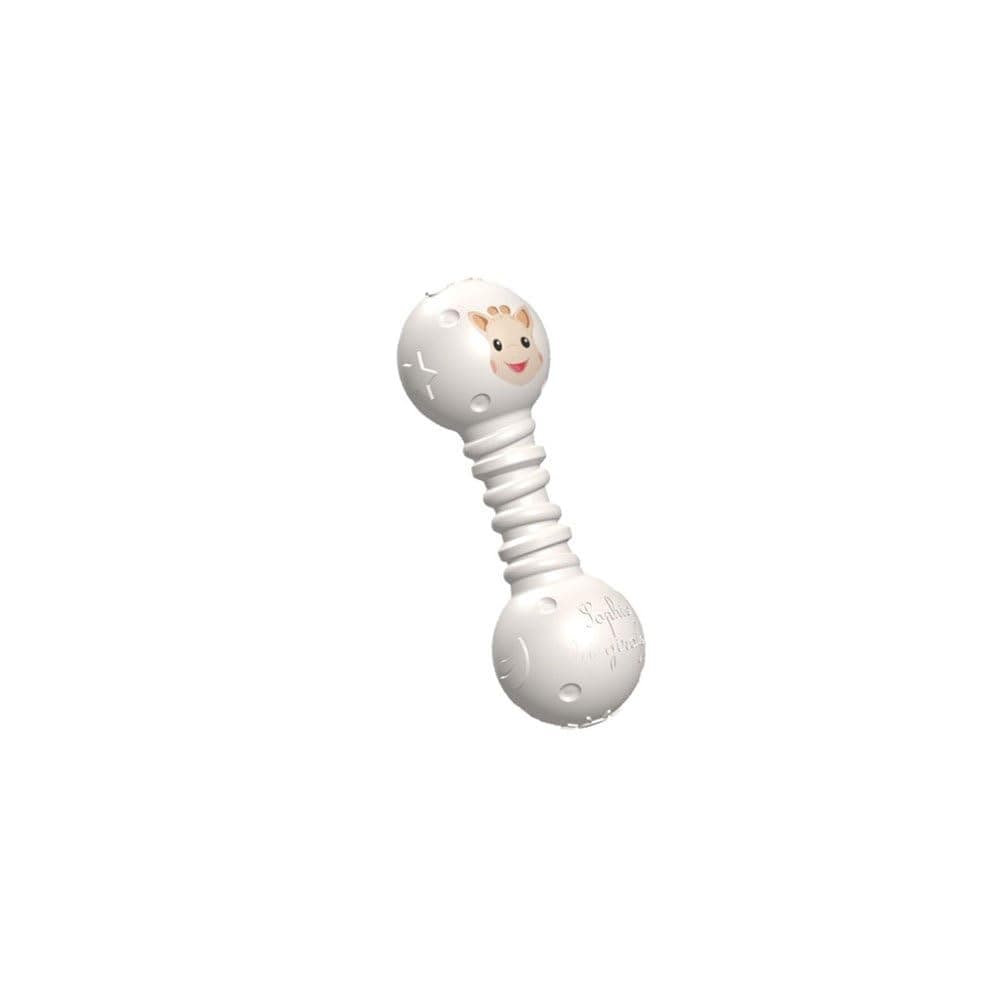 Sophie la Girafe Natural Rubber Teething Rattle – Sensory Toy for Babies from 3 Months, Soft and Safe Teething Relief, White, Multi-Sensory Development, 100% Non-Toxic and Eco-Friendly