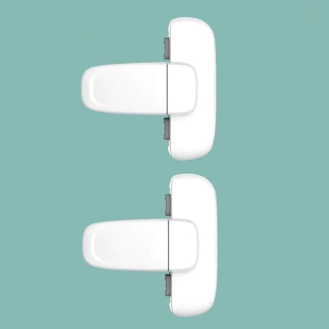2 Pack Baby Safety Proof Fridge Latch Lock to Keep Door Closed,Child Proof Refrigerator Fridge Freezer Door Lock for Toddlers and Kids,no Tools Need or Drill(White)