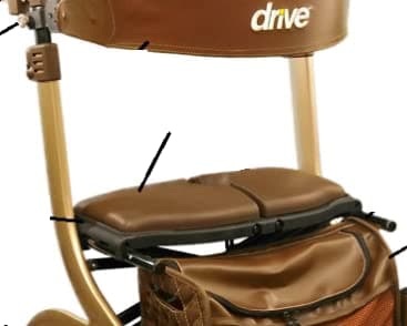 Drive Nitro DLX HD Brown - Replacement Brown Right Seat Pad - 1 Each