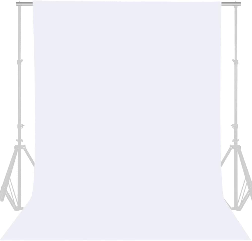 Padom 10X20 ft(3X6M) White Photography Backdrop Solid Color Background,Photo Studio,Collapsible High Density Screen for Video Photography and Television, (Non-Gloss Reflective Fabrication)