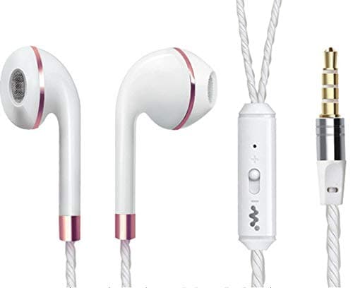 Headphones Ring for Xiaomi Redmi Note 6 Pro with Microphone Adjustable Hands- Headset Universal Jack (Pink)