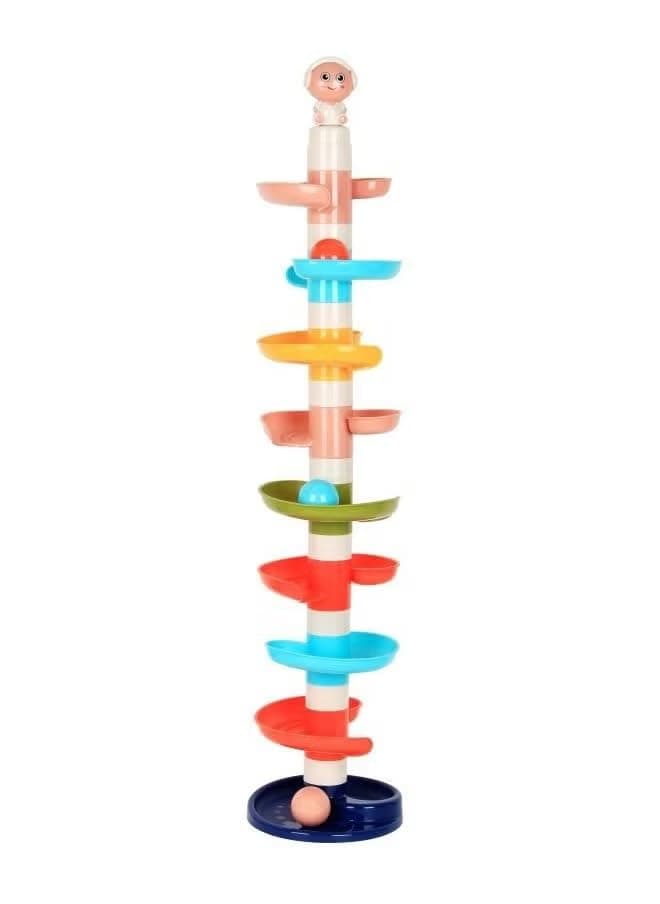 Toy Box Ball Drop Toys For Toddler Layer Roll Swirling Tower With 3 Balls, Drop And Go Ball Ramp For Baby Learning Development Educational Activity Toy 30X20X10 Cm Multicolor