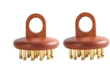 2 PCS Meridian Pressure Brush,Brass Wood Meridian Pressure Brush-Scalp Massager for Hair Care,Gua Sha,Fatigue Relief and Full Body Massage Tool for Men/Women,Home,Travel Relaxation & Holiday Gifts