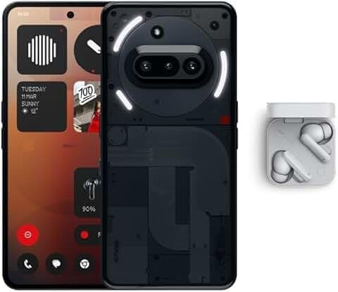 Nothing Phone A059 (3a) 5G Black, (12 GB RAM, 256 GB Storage),50 MP Camera,6.77" FHD+ flexible AMOLED display,5000 mAh