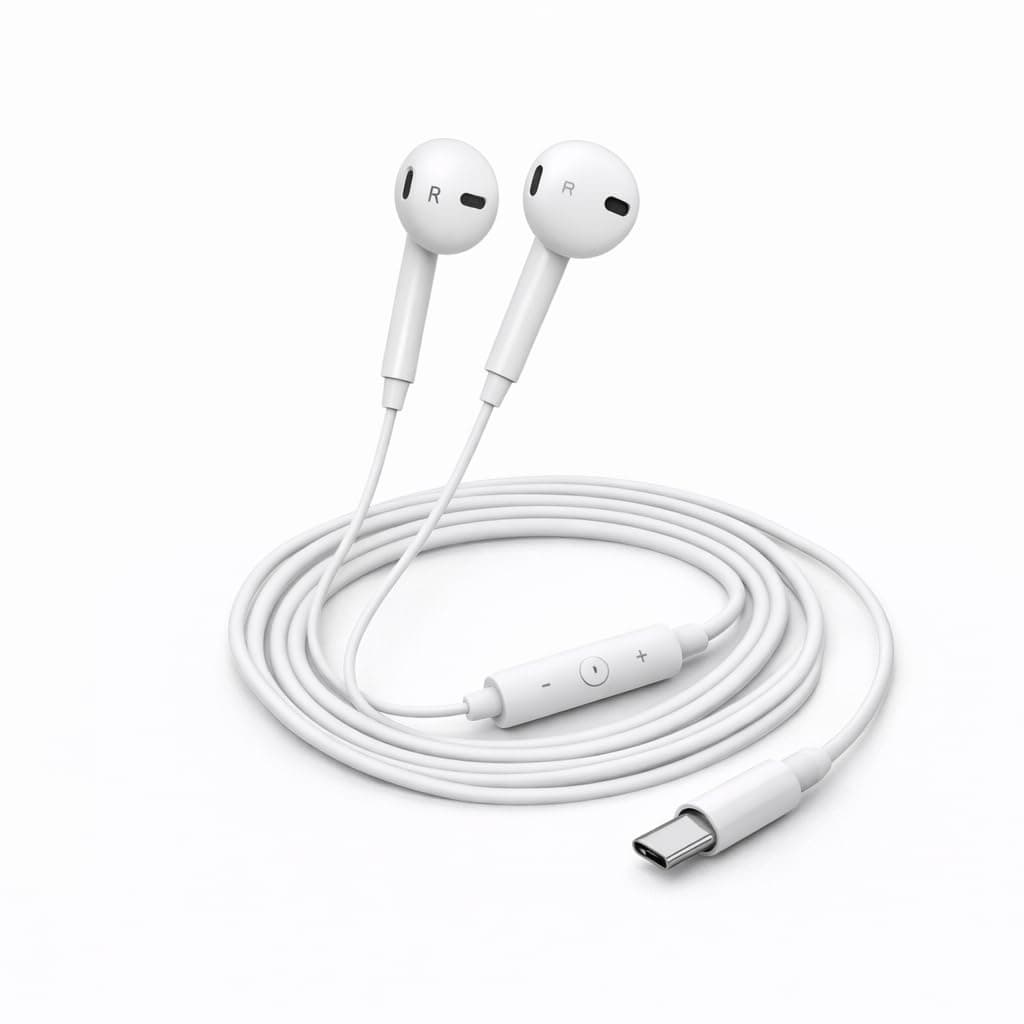 CHAPPIELINE Chapline USB-C Wired Earphone – Noise Isolating Design – Powerful 14mm Stereo Sound – 120cm Cable – White