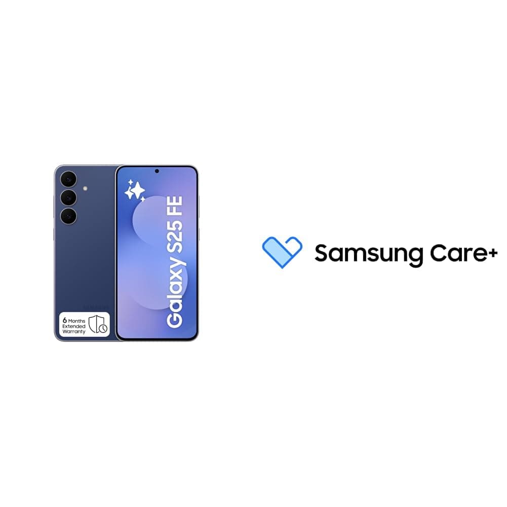 Samsung Galaxy S25 FE AI Phone, Navy, 8GB RAM, 256GB Storage, 6.7’’ Display, Slim & Lighter Design(KSA Version) with Samsung Care+ 2Y Accidental Damage for S FE, S, S+ smartphones [Digital Code]