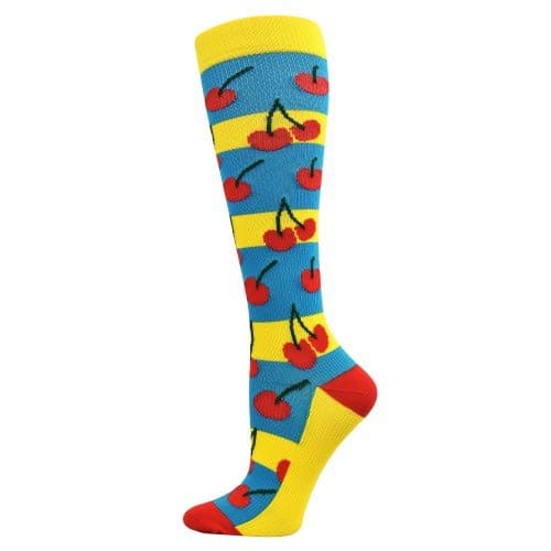Fashion Compression Socks, Pair; Cherries