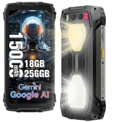 BV7300 NFC Android 14 Phone 18GB (6+12) +256GB Dual Camping Lights Smartphone Rugged Helio G81 Octa Core 15000mAh