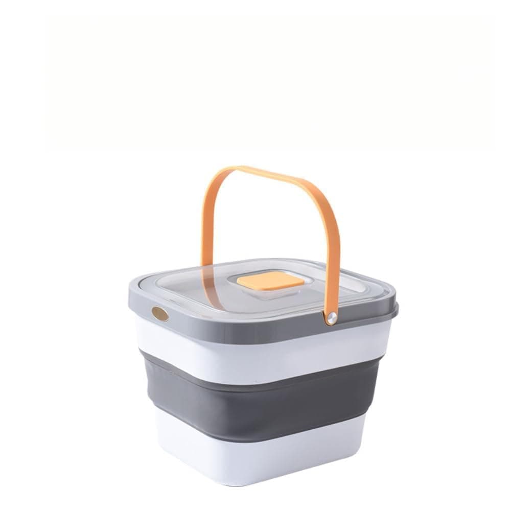Collapsible Airtight Pet Food Storage Container Set with Scoop – Double Silicone Seal, Automatic Lid Opening, BPA-Free, Space-Saving, Portable for Dogs, Cats & Small Pets, Grey/White