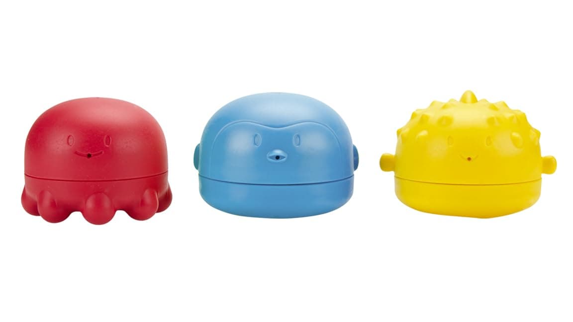 Ubbi Squeeze and Switch Silicone Mold Free Bath Toys for Toddlers and Baby