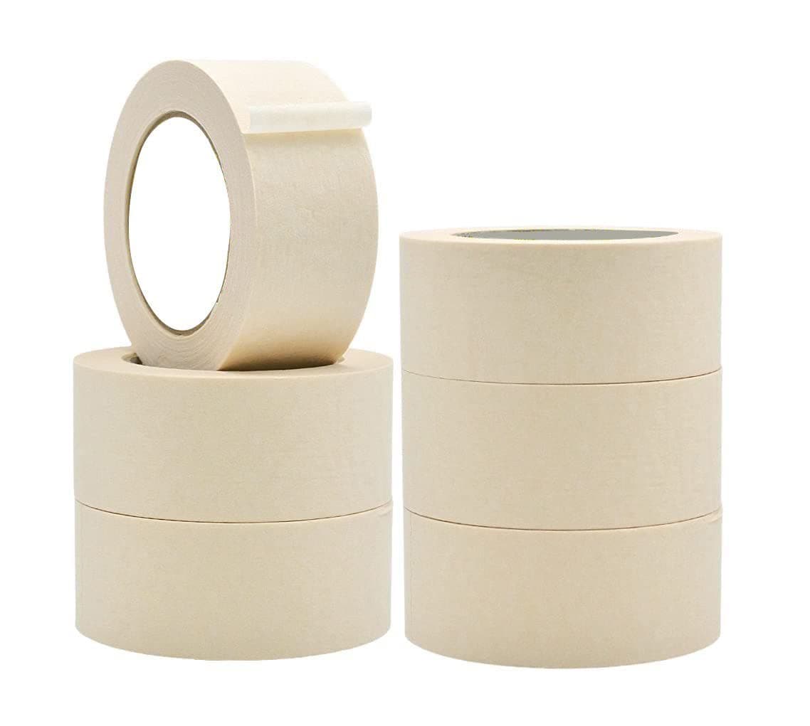 MARKQ Masking Tape 2" x 20 Yards | Strong Adhesive Tape for Painting, Decorating, DIY Home, Office, School Stationery, Arts, DIY Crafts etc [6 Roll]