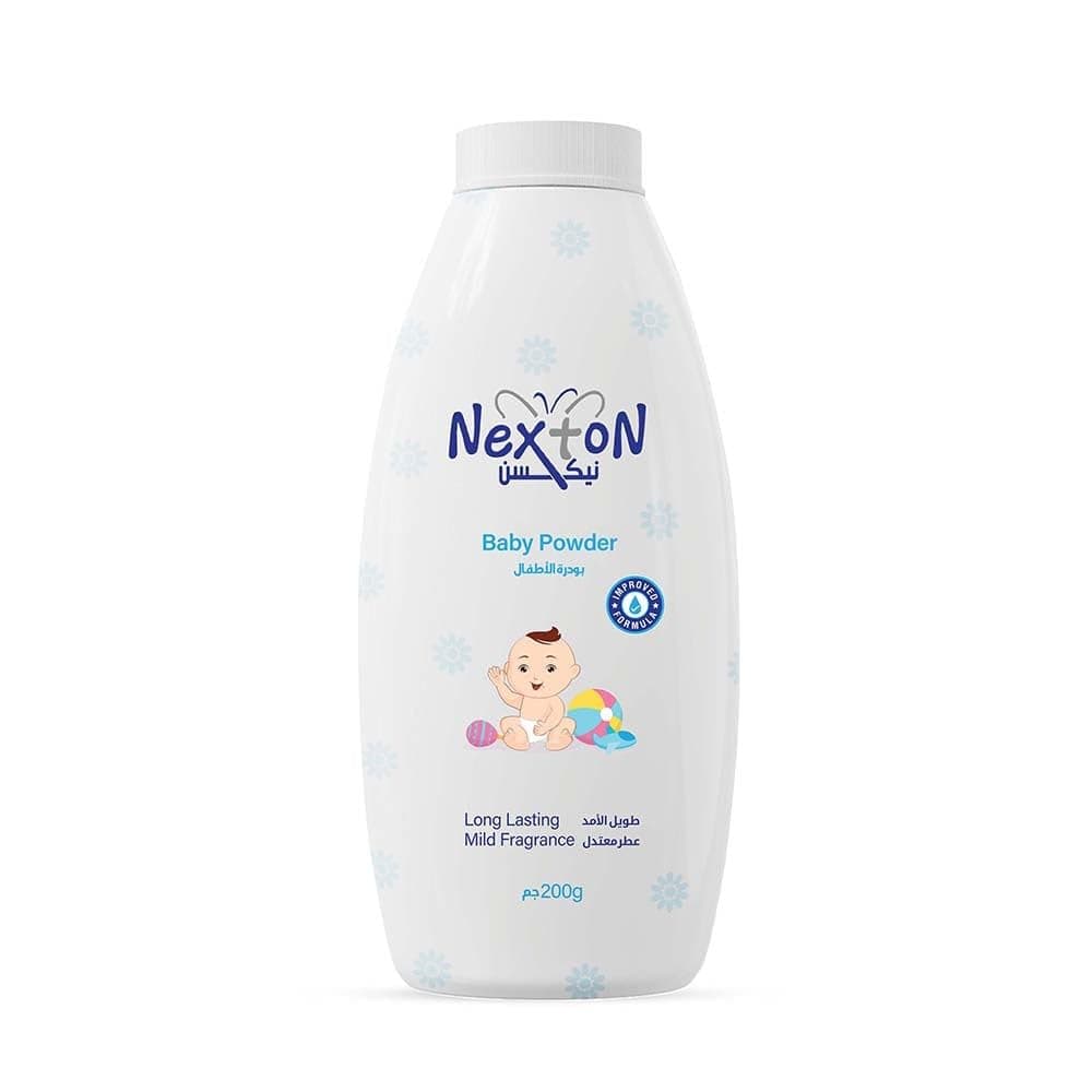 Nexton Baby Powder White | Helps Keep Baby Skin Soft Dry and Comfortable | Mild Long Lasting Floral Fragrance | Gentle Daily Care | 200GM