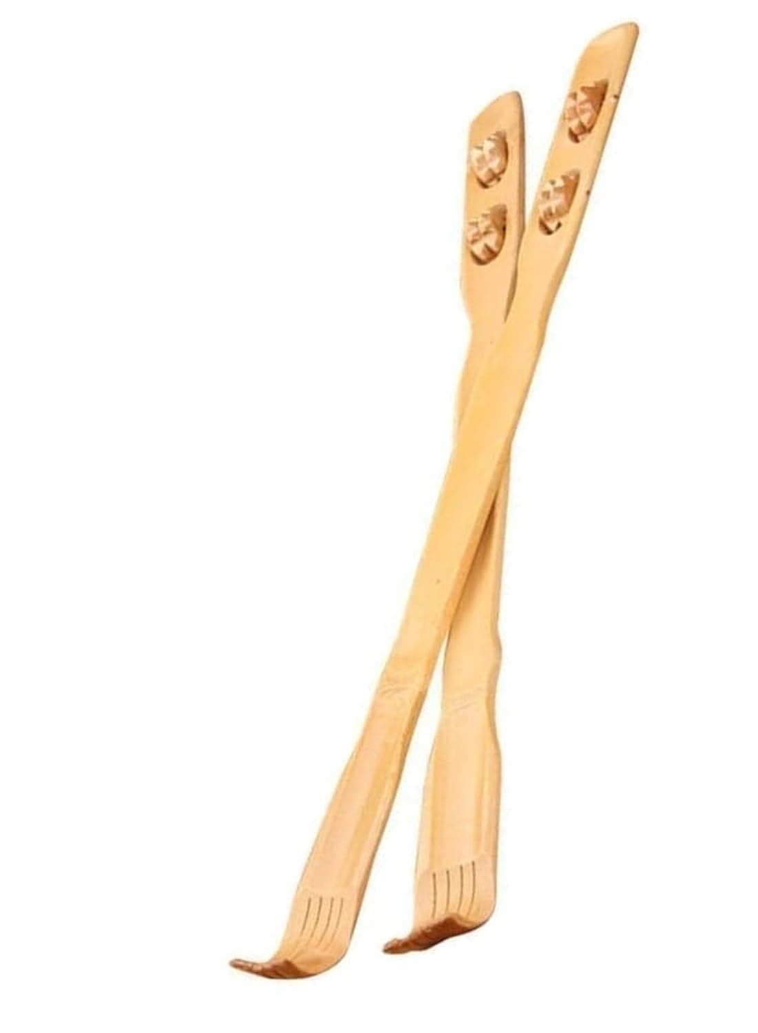 2PC Wooden Back Scratcher Back Massager Strong Sturdy Traditional Body Relaxation Massager with Body Stick Roller for Itching Relief