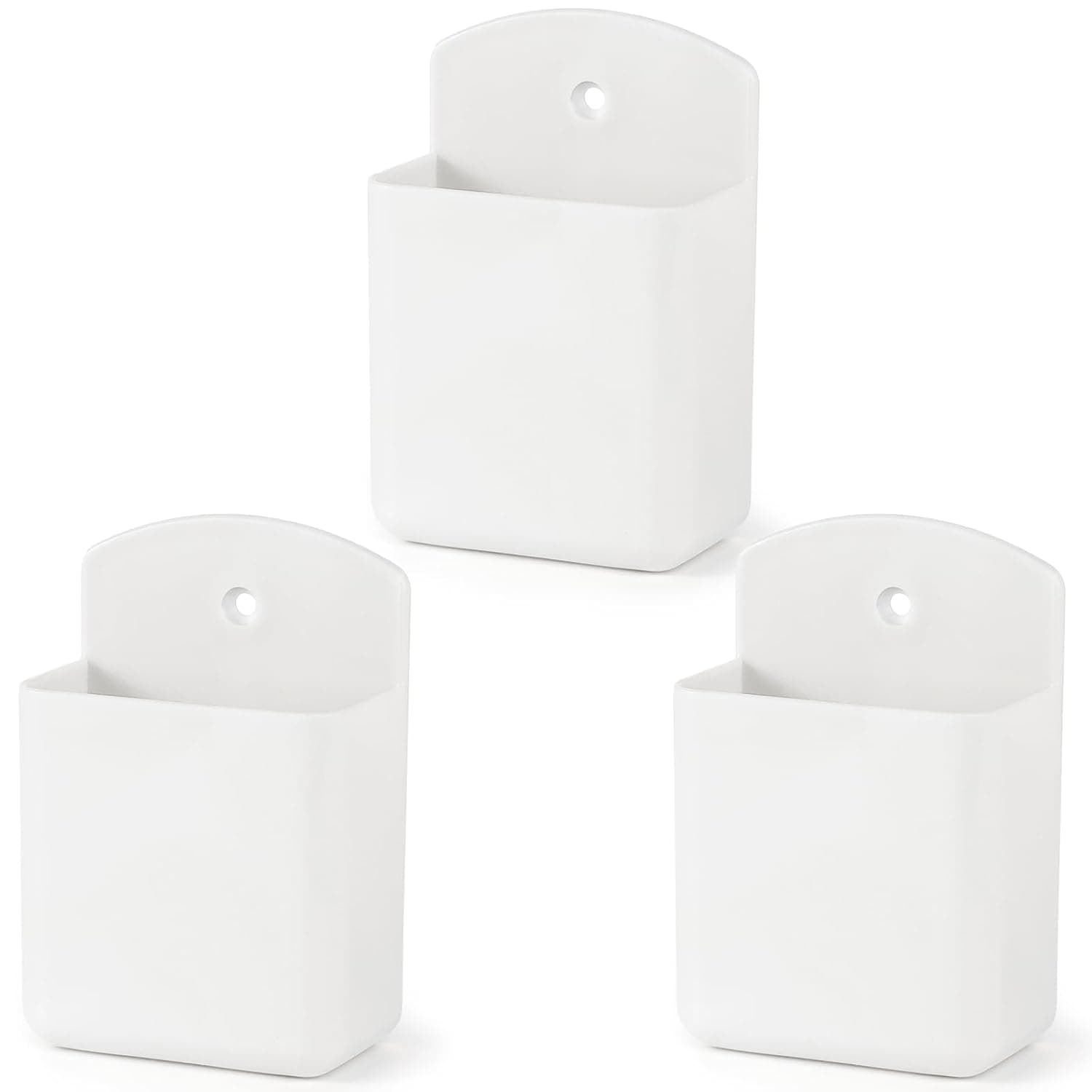 3 Packs Remote Control Holder Wall Mount, TV Remote Holder, Self Adhesive Controller Holder, Wall Pen Holder Storage Accessories for Home Office School, White