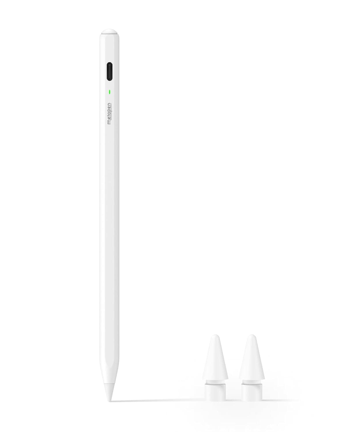 Metapen Pencil Air8 for Apple iPad 2018-2025، (عمر بطارية 20 ساعة)، شحن سريع خلال دقيقتين، قلم ايباد عالي الدقة لأجهزة iPad 11 A16/10/9/8/7/6th Gen، Pro 12.9/11/13 Inch M4، Air 3/4/5/M2/M3 (أبيض)