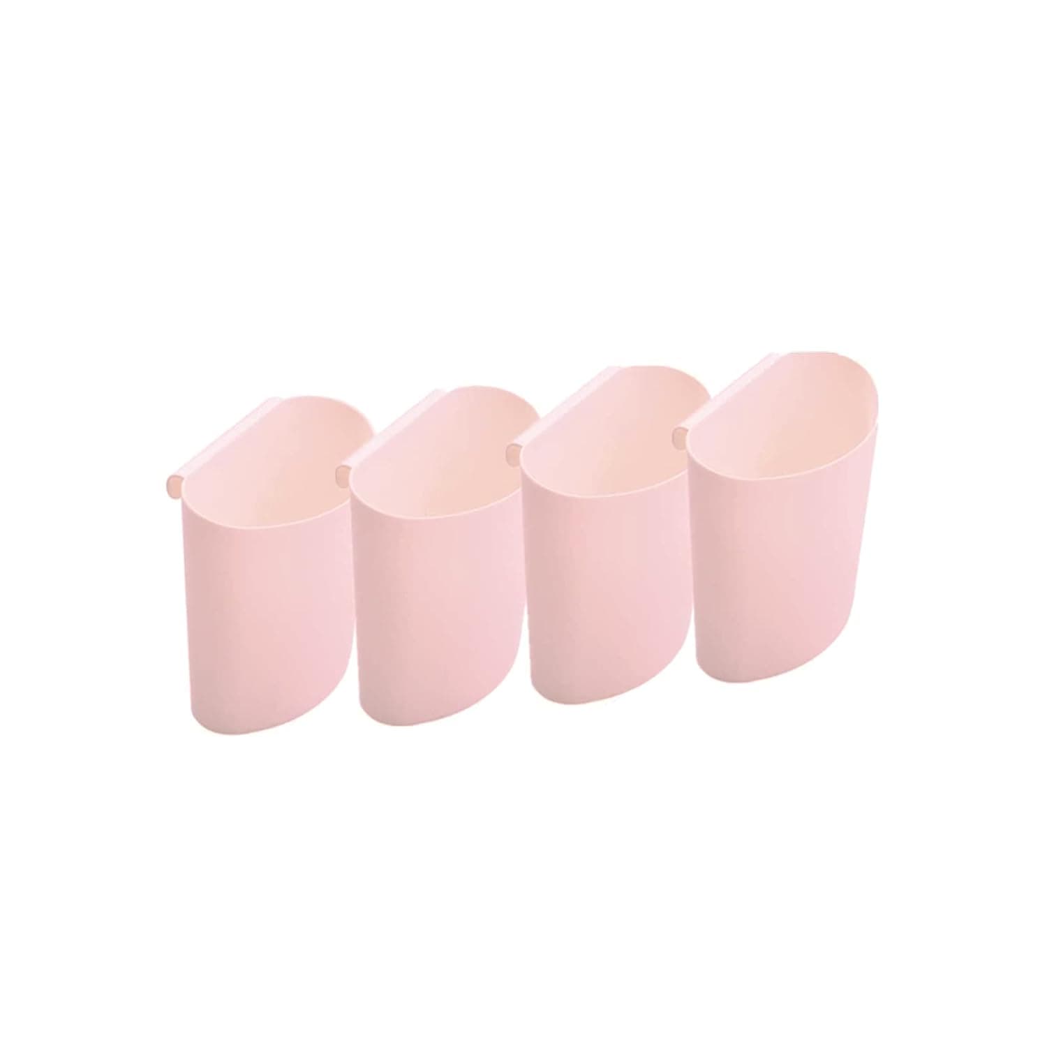 Rikyo 4Pcs Hanging Cup Holder,Rolling Cart Accessories,Plant Containers,Hanging Flower Pots,Space Saver,Storage Bucket,Pencil Holder,Make Up Pencil Holder Office,Kitchen Wall Organizer Decor (Pink)