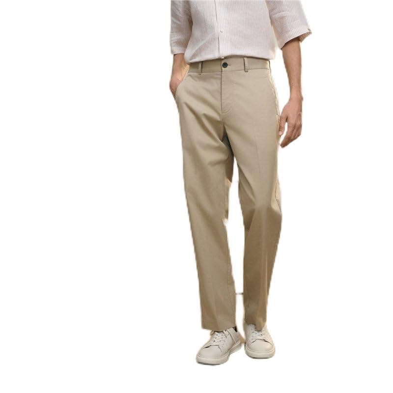 Giordano Men's Cotton Mid Rise Regular Pant Khaki 32