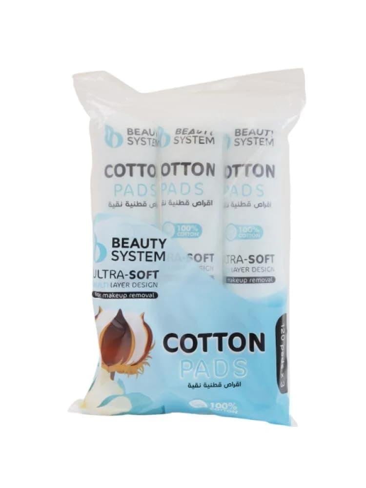 Beauty System Ultra Soft Cotton Pads 120-Pads 3-Pieces 20 g