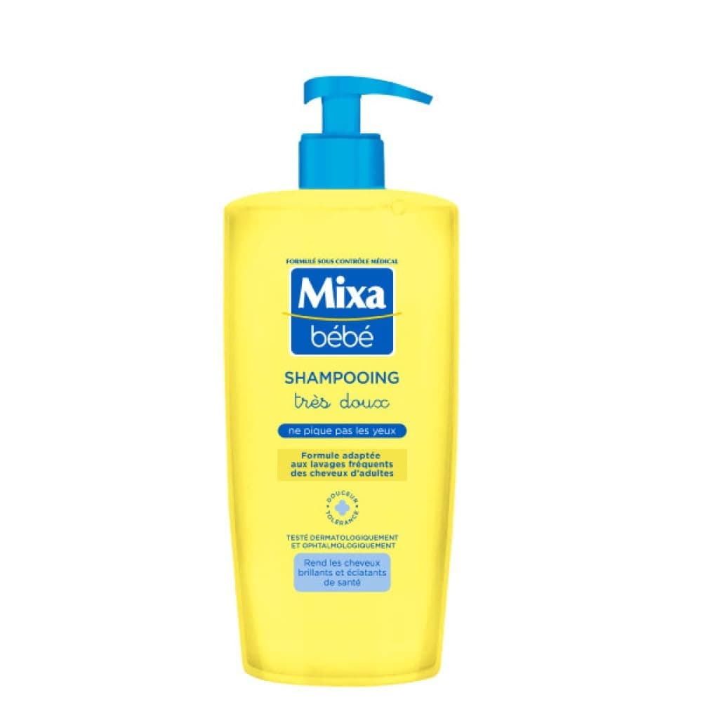 Mixa Baby Shampoo Super Soft for Babies Adults 750ml | Creamy foam, makes detangling easier, does not sting the eyes, dermatologically tested, Mixa Bébé range