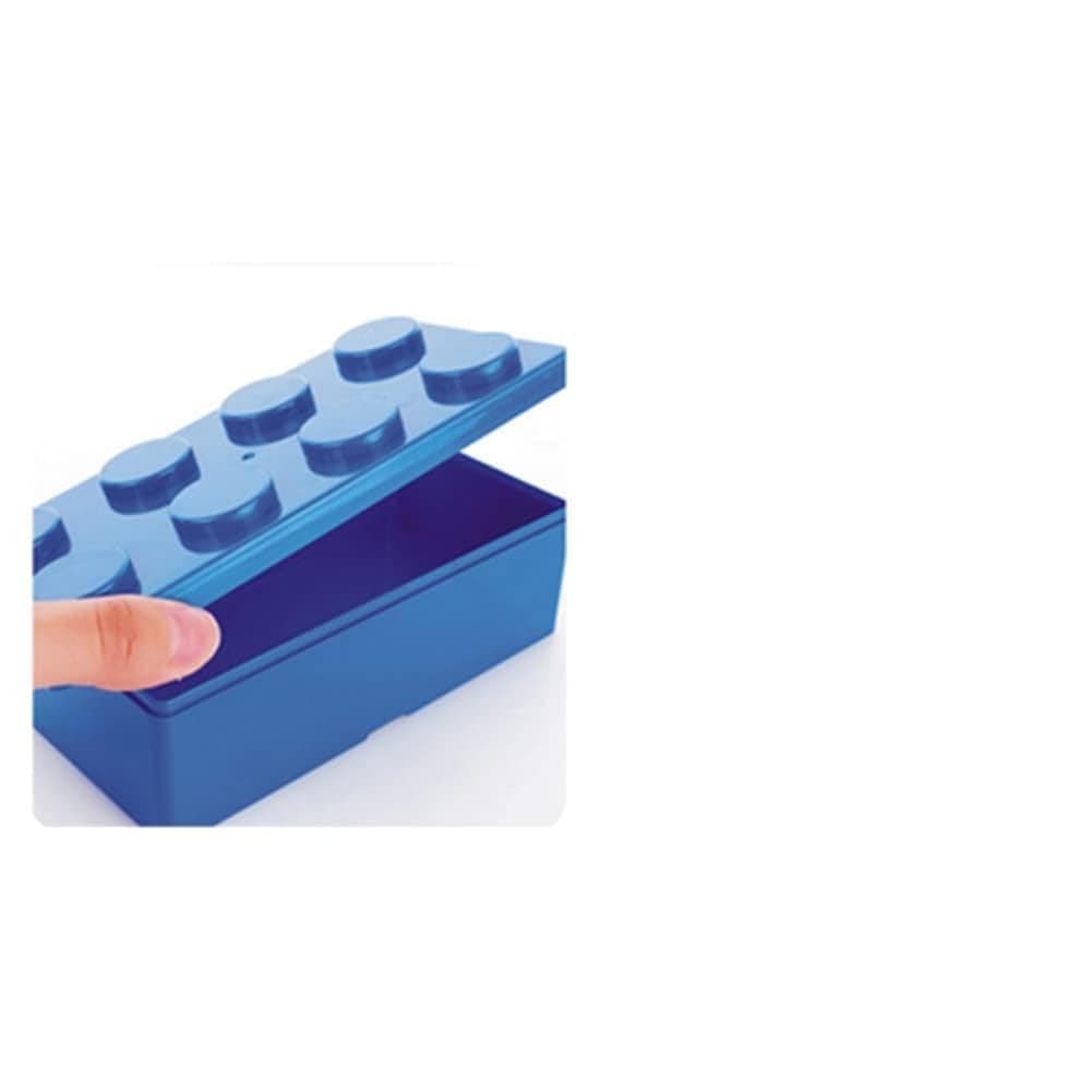Storage Box, ABS Plastic, Superimposable Building Block Shapes, Versatile for Kids and Organizing Toys (Blue #01)
