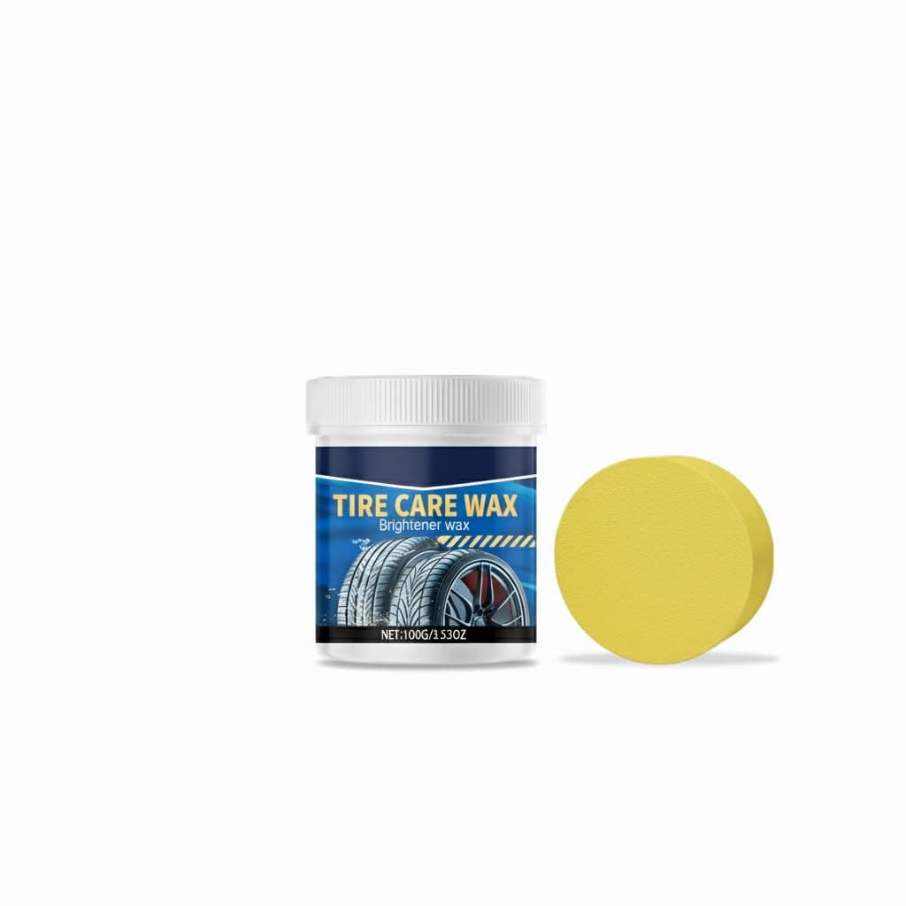 Tire Wax - 100g Tire Coating Paste with Sponge, Auto Tire Dressing Paste for Car Maintenance, Tire Polish Cream for Long-Lasting Shine and Protection
