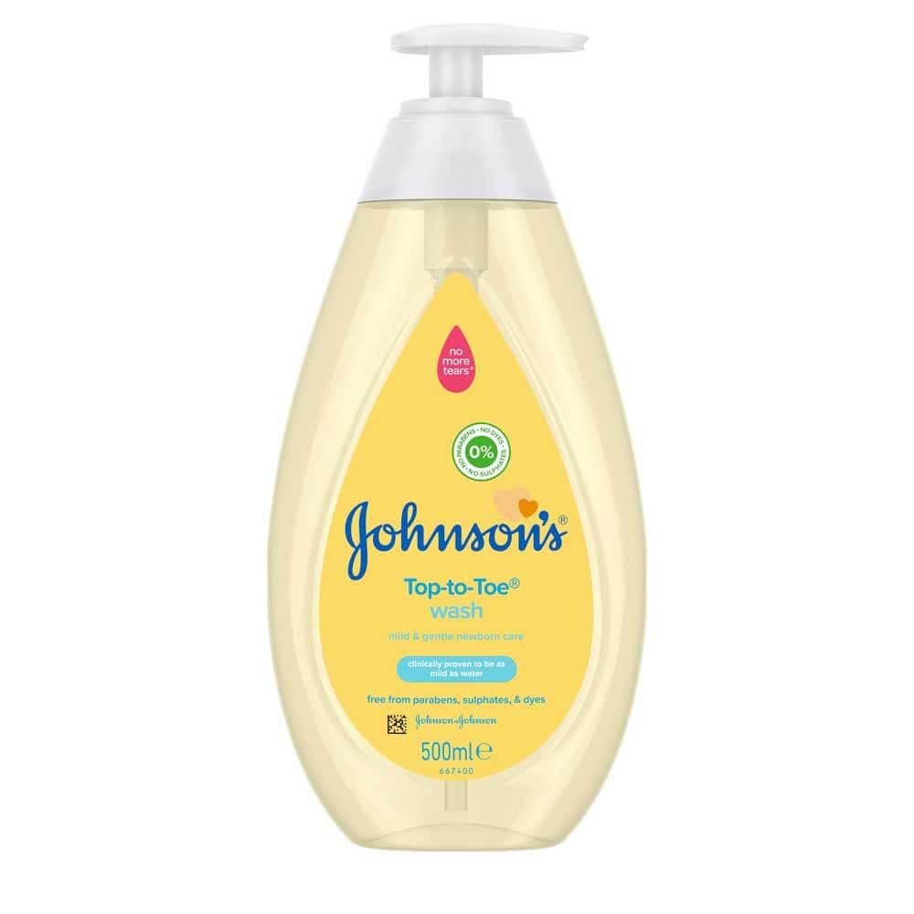 Johnson's Baby Top to Toe Wash (1 x 500 ml), Gentle & Mild Head to Toe Wash for Newborn Care, Newborn Essentials No More Tears, Suitable for Babies First Bath, Kids and Adults