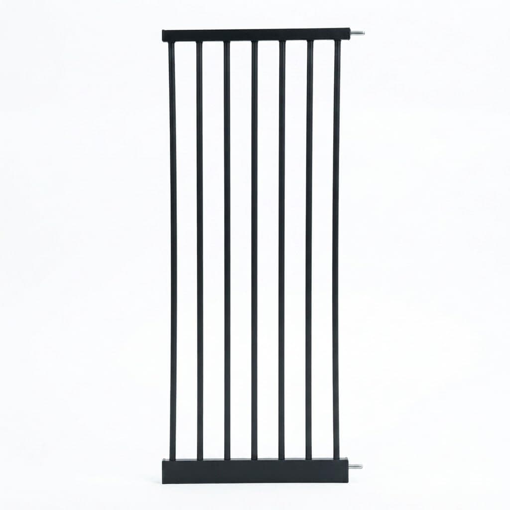 Baybee Baby Safety Gate 75-85 CM | Auto Close Stairs Safety Gate | Pressure Mounted No Drill Child Safety Gate for Stairs & Doorways | Walk Through Steel Gate | Double Lock | Black (Black, EXT 30 CM)