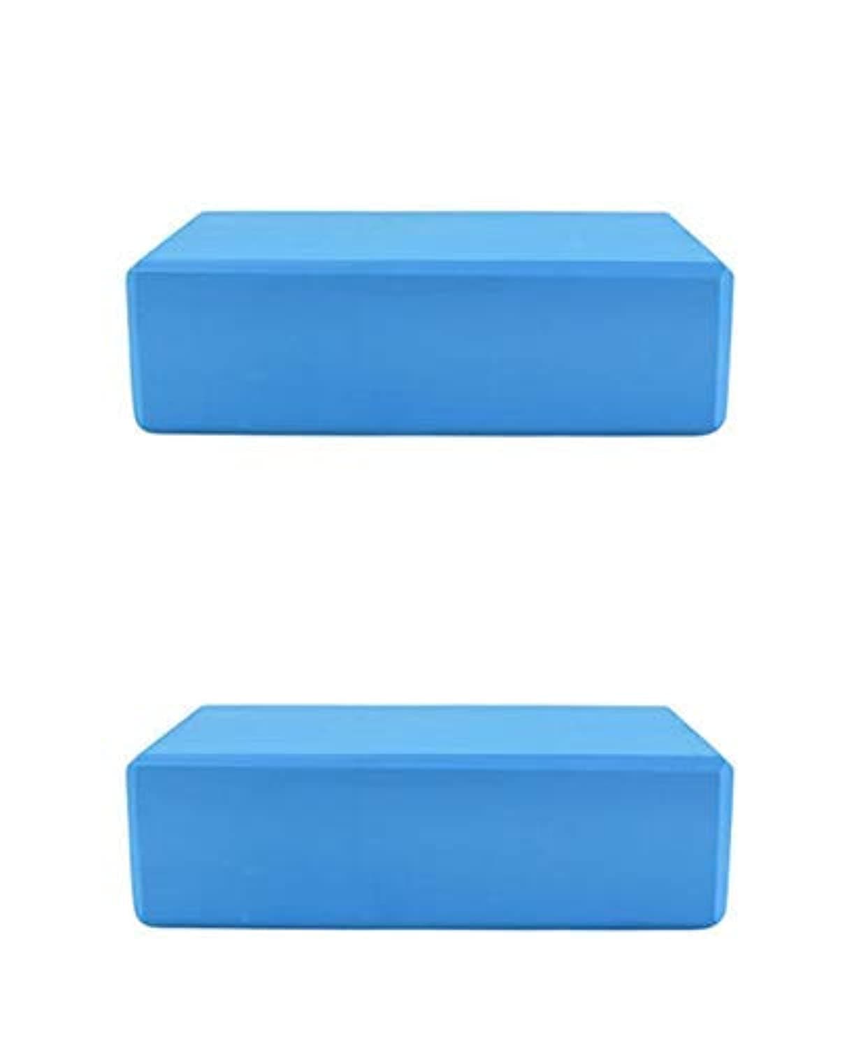 Brick Foaming Home Exercise Fitness Yoga Block (Blue 225x 145x76mm)- Pack of 2