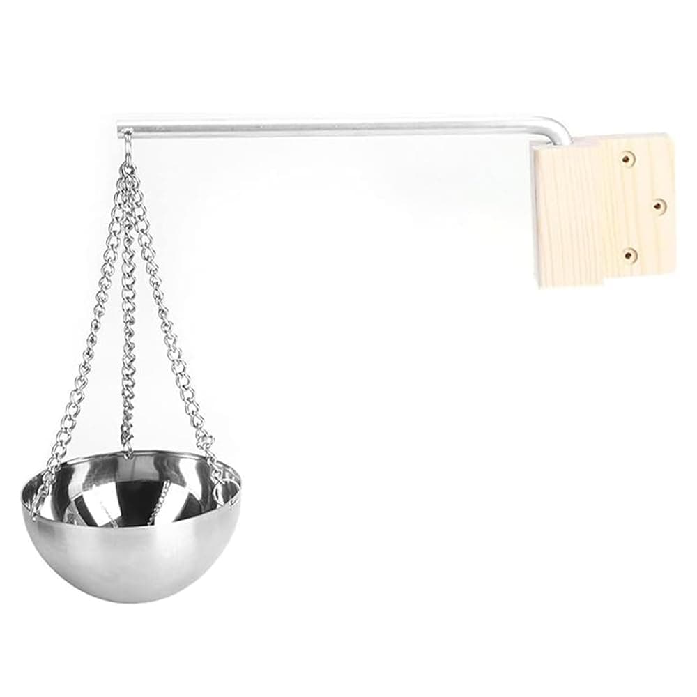 Essential Oil Bowl Cup,Sauna Essential Oil Holder Sauna Essential Oil Diffuser Sauna Diffuser Bowl with Swinging Arm and Screw Covers for Sauna and Spa,Aroma Bowl,Stainless Steel Aromatherapy Oil Cup