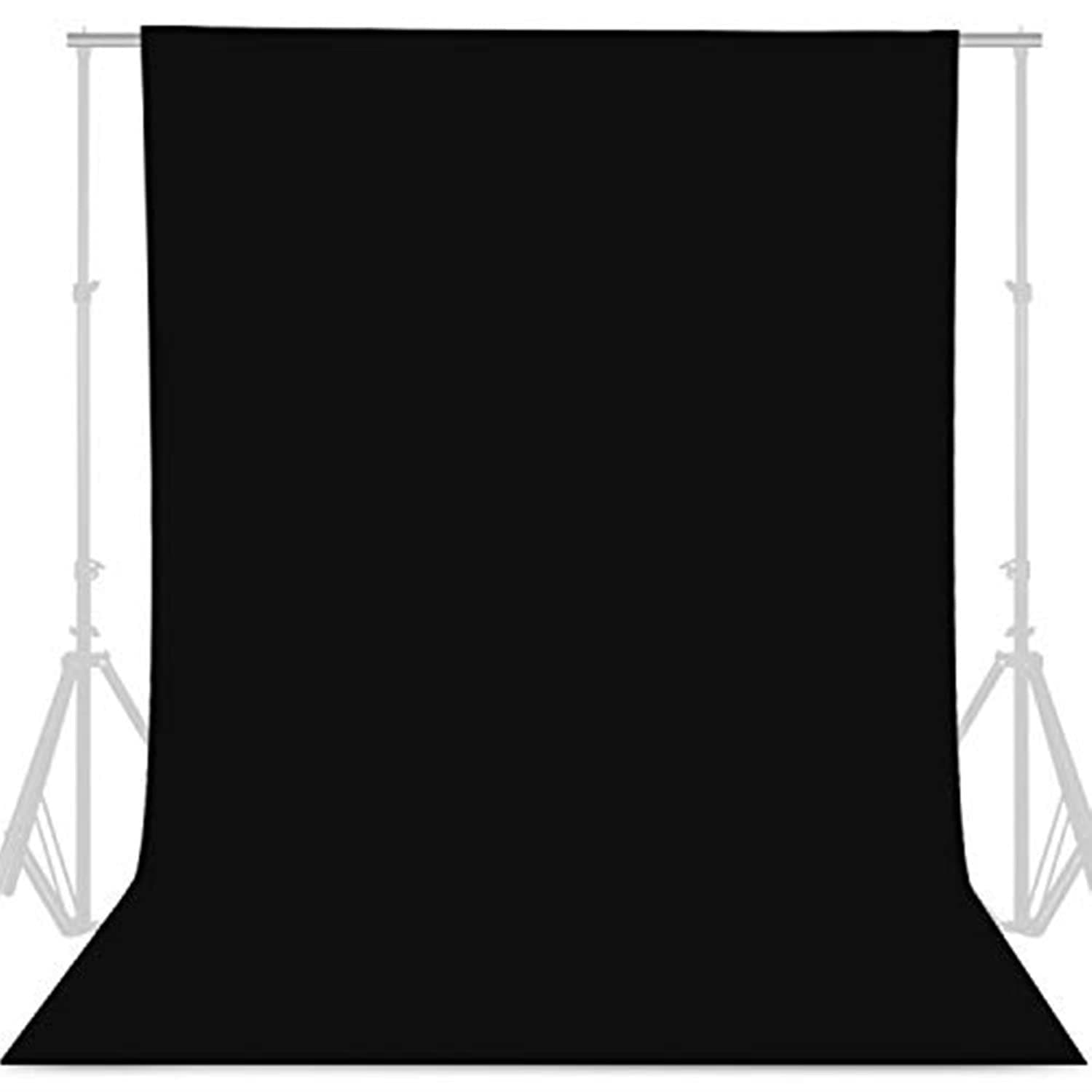 eWINNER Collapsible Backdrop Photo Booth Background polyester cotton Backdrop for YouTube Video Recording Photography Video Television Screen Birthday Wedding Party (10x20ft, Black)