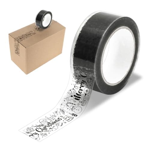 Whaline Christmas Mailed Packing Tape 100 Yard Sticky Merry Xmas Shipping Tape for DIY Crafts Small Business Sealing Boxes Mail Boxes Gift Wrapping Supplies