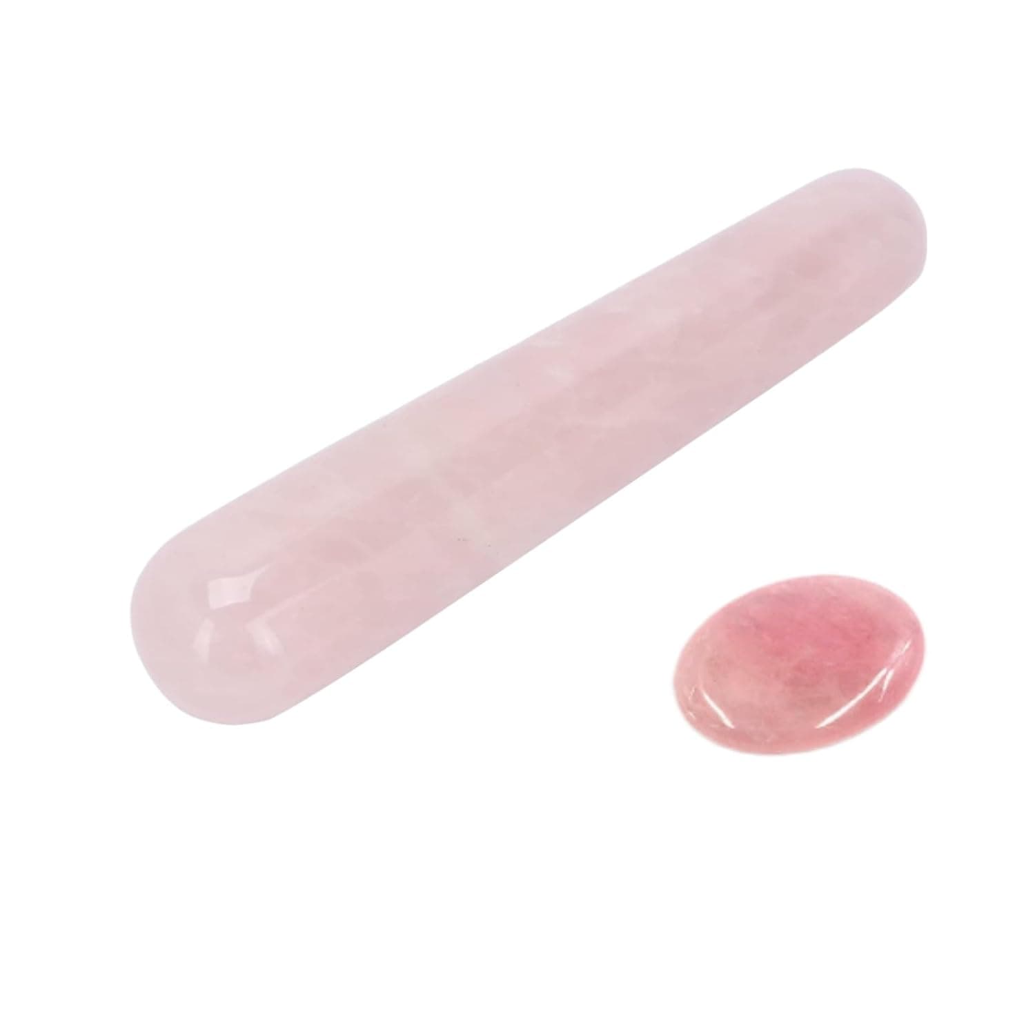 Jade Stone Massage Wand Kit with Mini Eye Gua Sha Stone, Massage Stick | Compact Massage Tool for Full Body & Eye Area, Relieve Soreness in Back, Neck, Shoulder, Feet & Depuff Tired Eyes