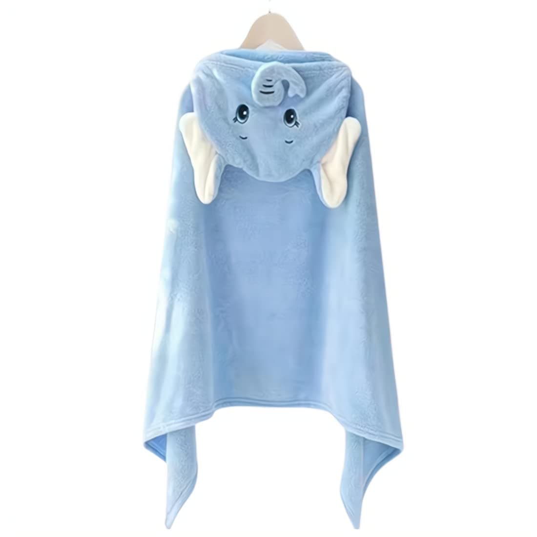 Baby Hooded Towel,Toddler Hooded Bath Towel Baby Towels and Washcloths Baby Bath Essentials（Blue Elephant）
