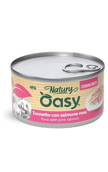 Oasy Naturi Tuna Wet Cat Food With Pink Salmon In Cooking Gravy 85 g