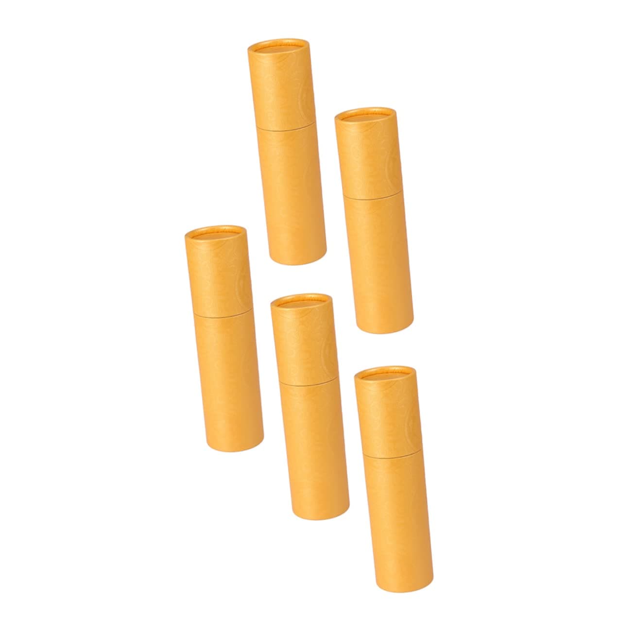 5pcs Cylinder Kraft Boxes Mailing Tubes Cardboard Shipping Tubes Cardboard for Crafts Drawings Storage Tube Artwork Storage Tube Poster Tube Paper Yellow Portable Combination