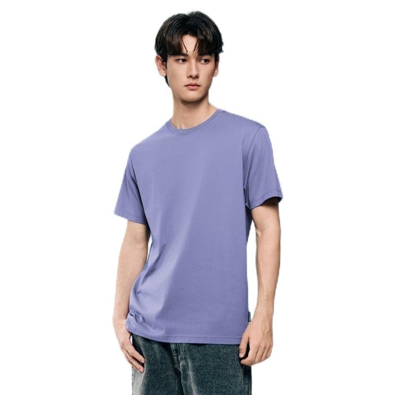 Giordano Men's Crewneck Short Sleeve T-Shirt Purple S