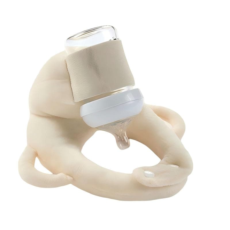 Baby Feeding Pillow, Hands-Free Bottle Nursing Support for Newborn, Portable and Washable, Khaki