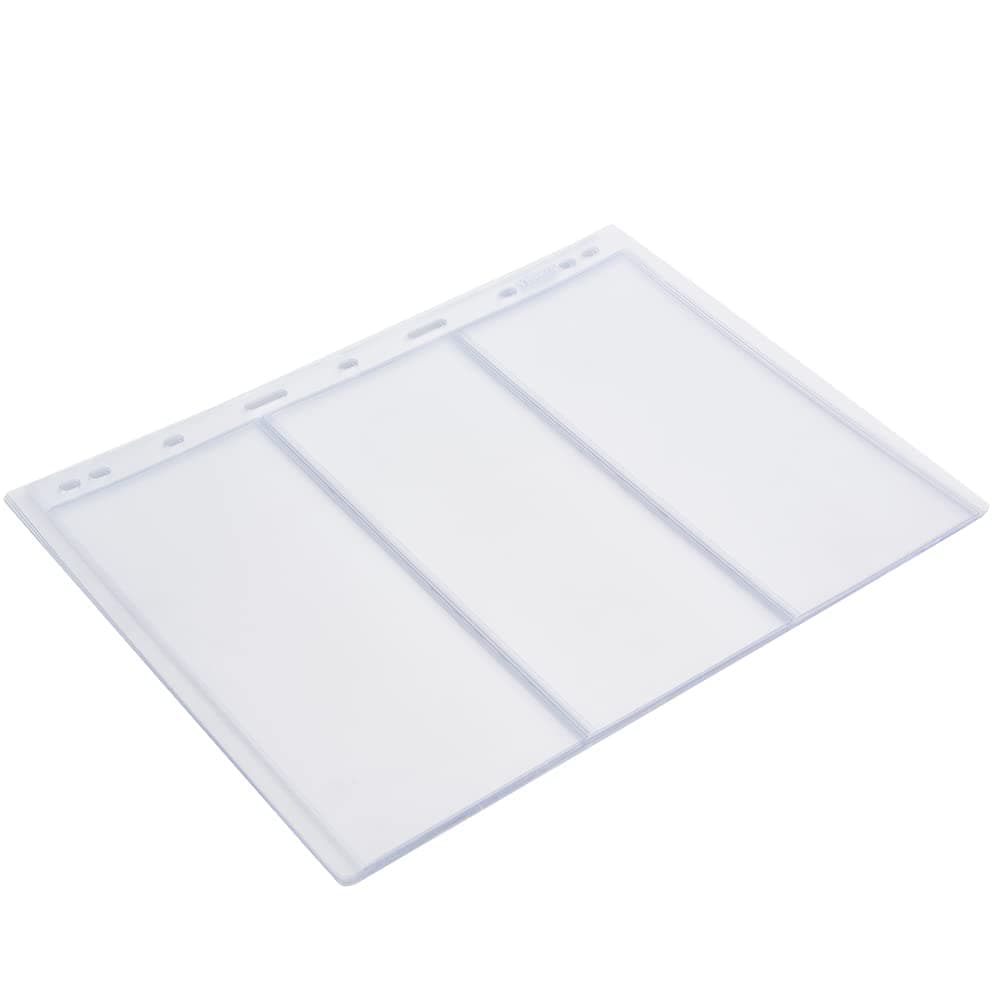 Universal Stamp Album Pages Black 9 Hole Stamp Stock Sheets 10 Pack 218 X 280 Mm 3 Line or 4 Line Layout for Collection Book Collectors and Hobby Use (Transparent 3 lines)