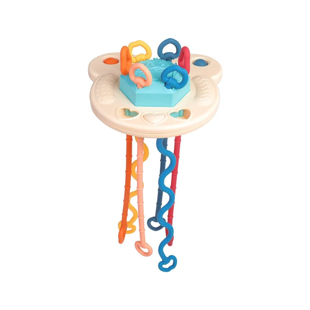 Montessori Travel Toys Teething Molar Cartoon Pull Activity Toys BPA Free Sensory Pull Activity Toys for Infants Baby