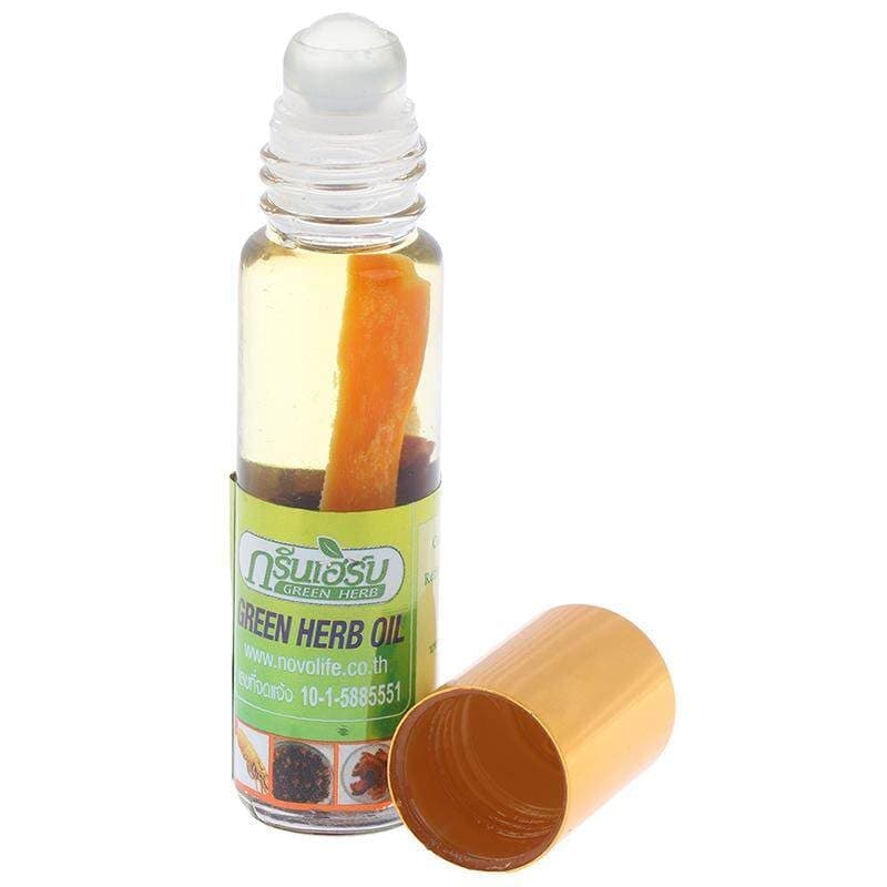 Novolife Green Herb and Ginseng Oil 2cc - Traditional Thai Oil - Compact Size - Fresh Fragrance