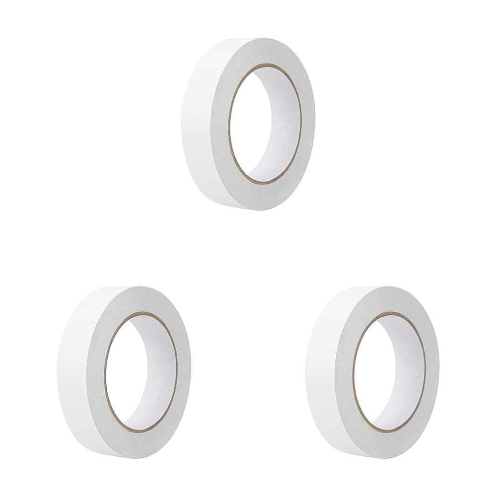 MARKQ Double Sided Tape, 1" x 20 yards Adhesive Sticky Tape for Arts, Crafts, Photography, Scrapbooking, Card Making, Gift Wrapping & Office School Stationery Supplies (Pack of 3)