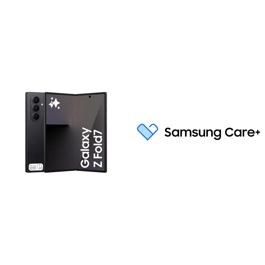 Samsung Galaxy Z Fold7, AI Phone, Jetblack, 512GB Storage, 12GB Memory, 200MP Camera, 3nm Processor(KSA Version) with Samsung Care+ 2Y Accidental Damage for Fold smartphones [Digital Code]