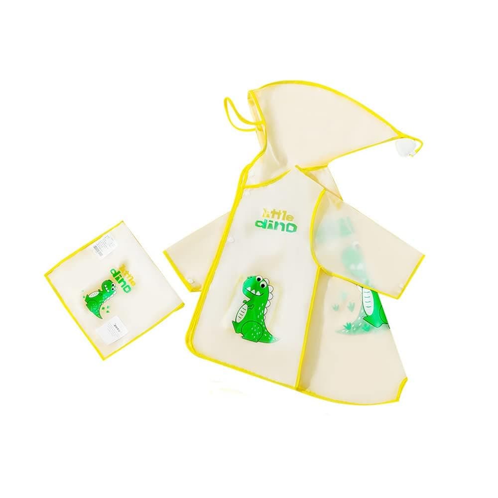 Raincoat Clear EVA Kids Rain Coat, Portable Hooded Poncho Jacket, Quicksand Hood Lightweight Outwear for Girls Toddlers Children (Dinosaur)