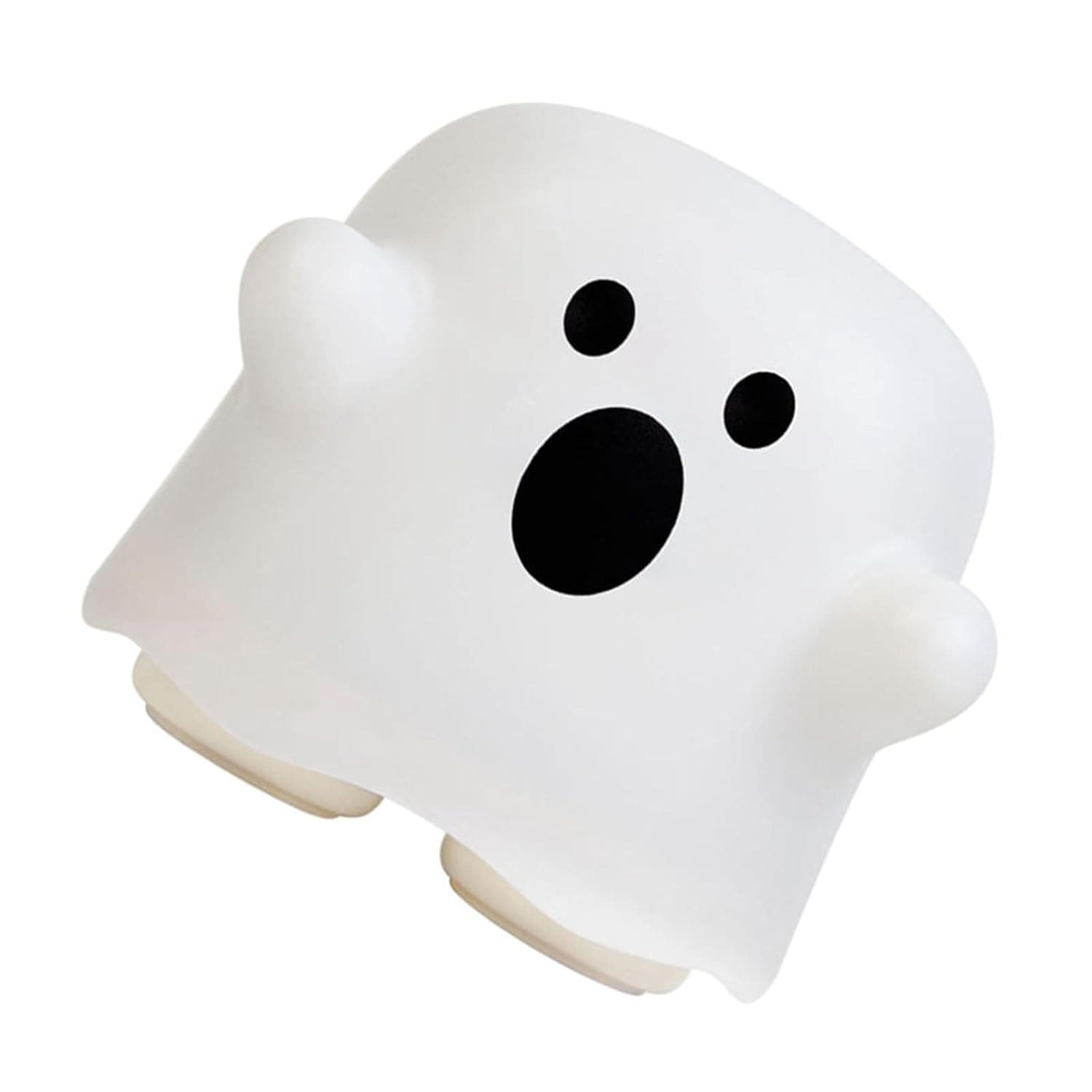 Generic Cute Ghost Night Light Rechargeable Mini Bedside Lamp with Stepless Dimming for Kids Nursery Bedroom Decor 4.33x4.25x4.06in (Open Mouth)