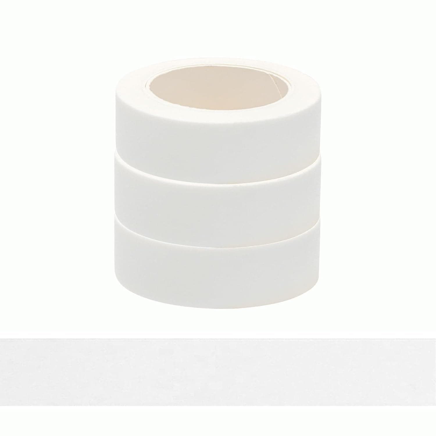 4 Rolls Washi Tape Set, White Craft Tapes, Self-Adhesive Craft Tapes for Scrapbooking, Journaling, Gift Wrapping, Planner Decor, DIY Craft Projects, Easy Tear, Repositionable (32 Feet Each)