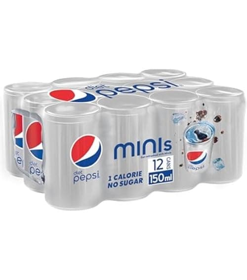 Diet Pepsi Mini Can Soft Drink, 12 X 150 Ml