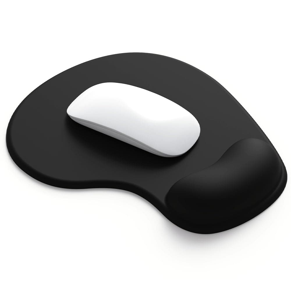 قاعدة ماوس للمكتب - دعامة جل للمعصم مريحة للالعاب مسند مطاطية بتصميم اداة تحكم للابتوب والكمبيوتر 03 اسود من ديمون تشيست قماش كالب بولي يوريثان