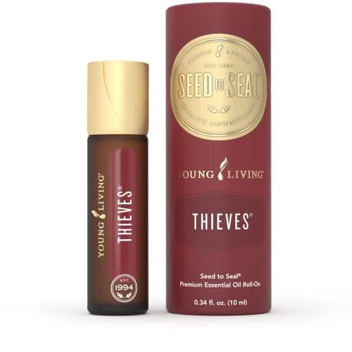 Young Living Thieves Roll-On - 10 ml - Pre-Diluted Essential Oil Blend for On-The-Go Application - a Legendary Blend of Essential Oils. Formulated with Clove, Lemon, Cinnamon Bark, Eucalyptus