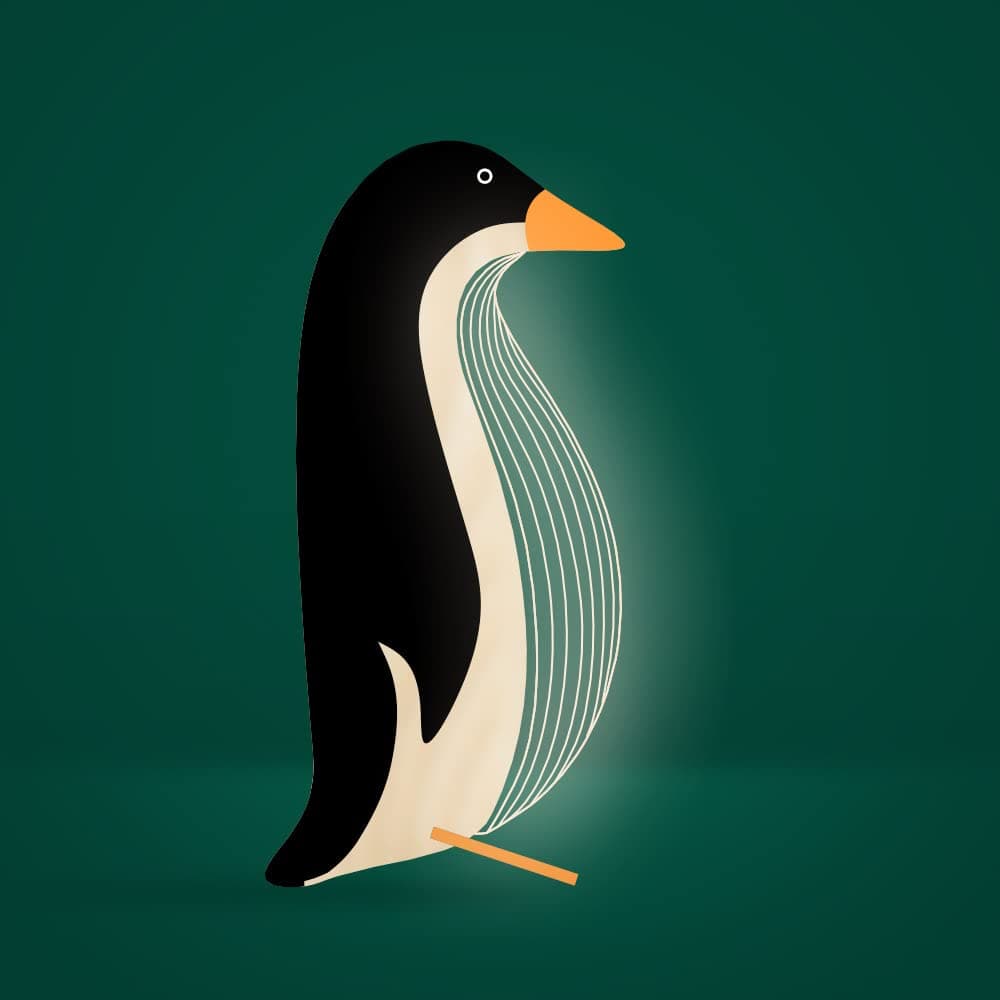 Night Lamp | Children's Lamp | LED Lamp | Children's Room Decoration | Lighting for Children and Adults | Room Decoration | USB Coloured Light | Lamp (Penguin)