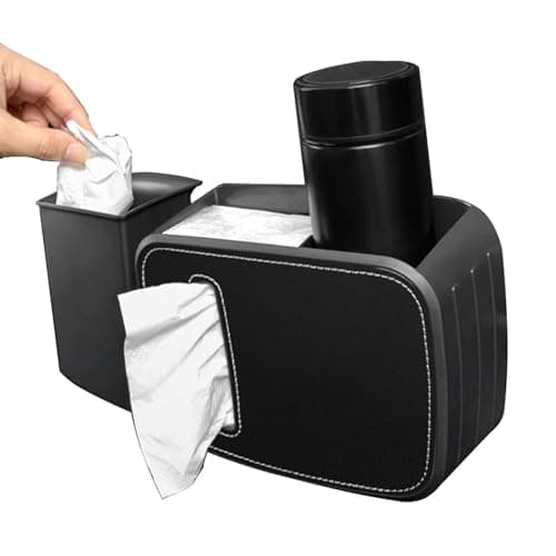 Car Trash Can, Front Seat and Rear Tissue Box, Umbrella Storage Bag Storage Box, Easy to Install Automotive Accessories Interior for Any Car Back Seat(Black)